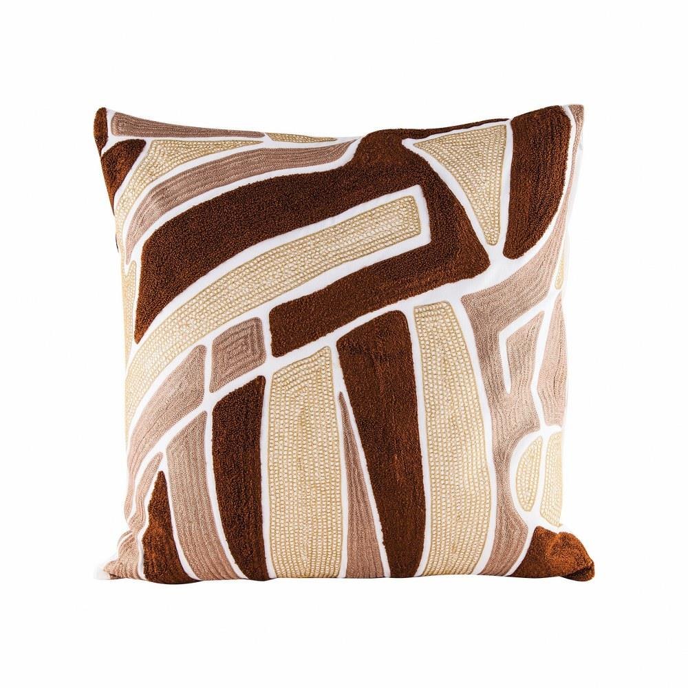 Elk Home 8906 008 Brown Neutrals Pillow with Goose Down Insert 24 Inches Tall and 24 Inches Wide