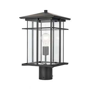 Oak Park - 1 Light Outdoor Post Light In Farmhouse Style-17 Inches Tall and 9 Inches Wide