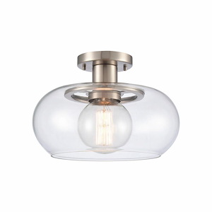 Clement - 1 Light Semi Flush Mount In Farmhouse Style-8.75 Inches Tall and 13 Inches Wide