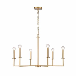 Dunne - 6 Light Chandelier In Farmhouse Style-19.25 Inches Tall and 30 Inches Wide