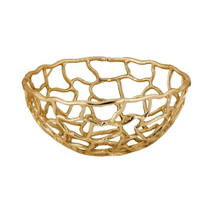 Free Form - Transitional Style w/ Luxe/Glam inspirations - Aluminum Small Bowl - 6 Inches tall 12 Inches wide