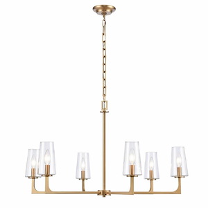 Fitzroy - 6 Light Chandelier In Farmhouse Style-19.5 Inches Tall and 34 Inches Wide