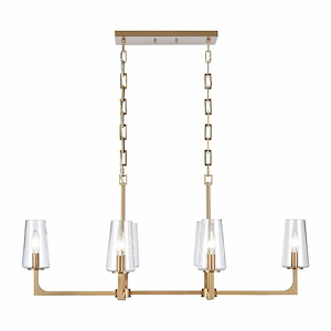 Fitzroy - 6 Light Linear Chandelier In Farmhouse Style-15.75 Inches Tall and 36 Inches Wide