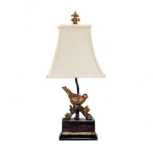 Perching Robin - Traditional Style w/ VintageCharm inspirations - Composite and Metal 1 Light Table Lamp - 21 Inches tall 8 Inches wide
