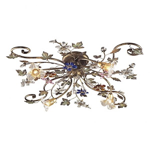 Brillare - 4 Light Semi-Flush Mount in Traditional Style with Country/Cottage and Nature/Organic inspirations - 10 Inches tall and 36 inches wide - 70417