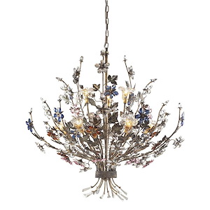 Brillare - 9 Light Chandelier in Traditional Style with Country/Cottage and Nature/Organic inspirations - 34 Inches tall and 36 inches wide