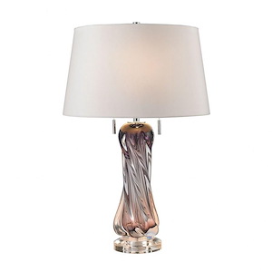 Vergato - Transitional Style w/ Luxe/Glam inspirations - Crystal and Glass 2 Light Table Lamp - 24 Inches tall 16 Inches wide