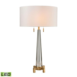 Bedford - Traditional Style w/ Luxe/Glam inspirations - Crystal and Metal 9W 2 LED Table Lamp - 30 Inches tall 17 Inches wide