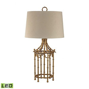 Bamboo Birdcage - Traditional Style w/ Luxe/Glam inspirations - Metal 9.5W 1 LED Table Lamp - 32 Inches tall 17 Inches wide - 872748