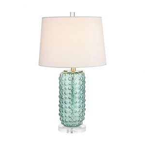 Caicos - Transitional Style w/ Coastal/Beach inspirations - Acrylic and Glass and Metal 1 Light Table Lamp - 25 Inches tall 15 Inches wide
