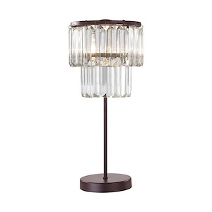 Antoinette - Traditional Style w/ Luxe/Glam inspirations - Crystal and Metal 1 Light Table Lamp - 18 Inches tall 8 Inches wide