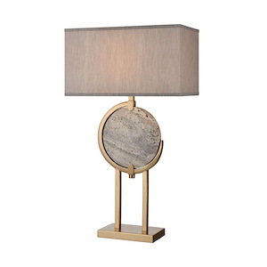 Arabah - Modern/Contemporary Style w/ Mid-CenturyModern inspirations - Marble and Metal 1 Light Table Lamp - 32 Inches tall 19 Inches wide