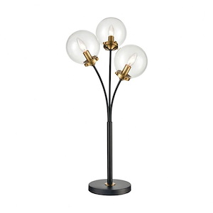Boudreaux - Transitional Style w/ Mid-CenturyModern inspirations - Glass and Metal 3 Light Table Lamp - 32 Inches tall 15 Inches wide - 1007136