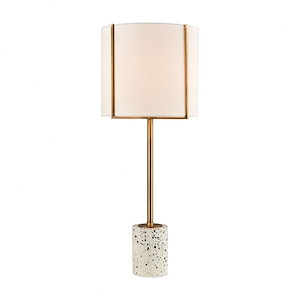 Trussed - Transitional Style w/ Mid-CenturyModern inspirations - Metal and Terazzo 1 Light Table Lamp - 25 Inches tall 10 Inches wide - 1007523