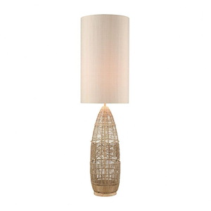 Husk - Transitional Style w/ Coastal/Beach inspirations - Handwoven Rope 1 Light Floor Lamp - 55 Inches tall 13 Inches wide
