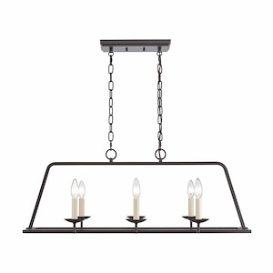 Joanie - 34 Inch Wide 6-Light Linear Chandelier In Transitional Style