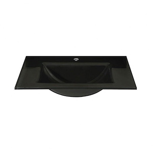 24 Inch Glass Vanity Top with Rectangular Bowl