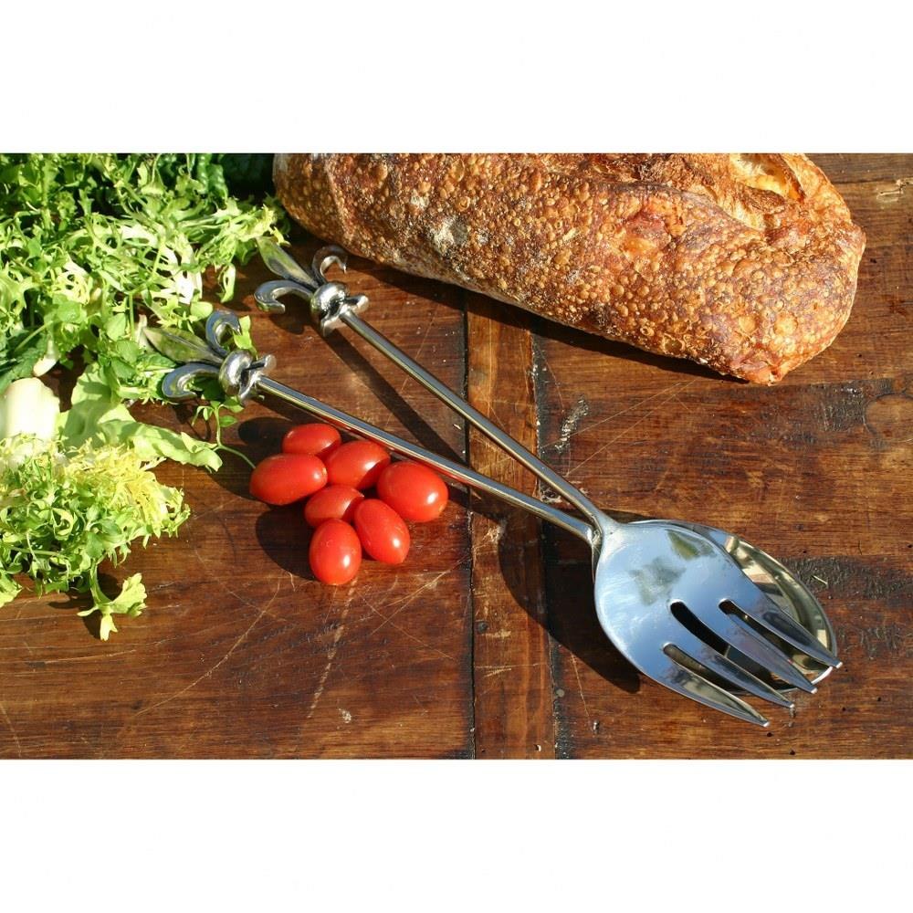 Elk Home - SERVER012/S2 - Fleur-de-lis - 12.75 Inch Salad Server Set Set of  2