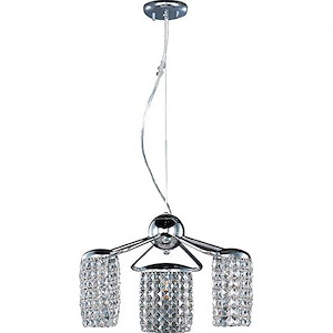 Tartan Chandelier 3 Light in Crystal style-19.5 Inches wide by 11.5 inches high