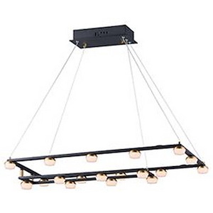 Button-43.2W 18 LED Pendant-15.75 Inches wide by 3.5 inches high