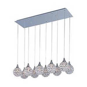 Brilliant-Ten Light Pendant in Crystal style-11 Inches wide by 7 inches high