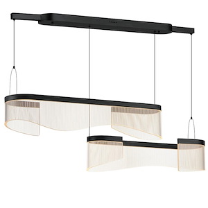 Sonata - 54W 2 LED Linear Pendant-7 Inches Tall and 48 Inches Wide