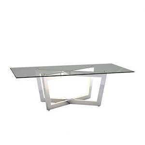 Carlo 2 Light Accent Table Stainless Steel Base-51 Inches wide by 16.5 inches high