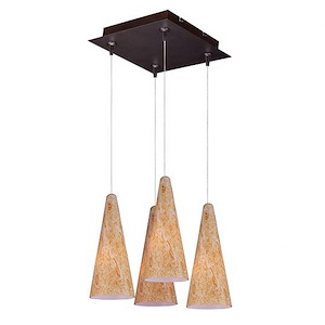 Lava - 4 LED Cone Pendant With Canopy