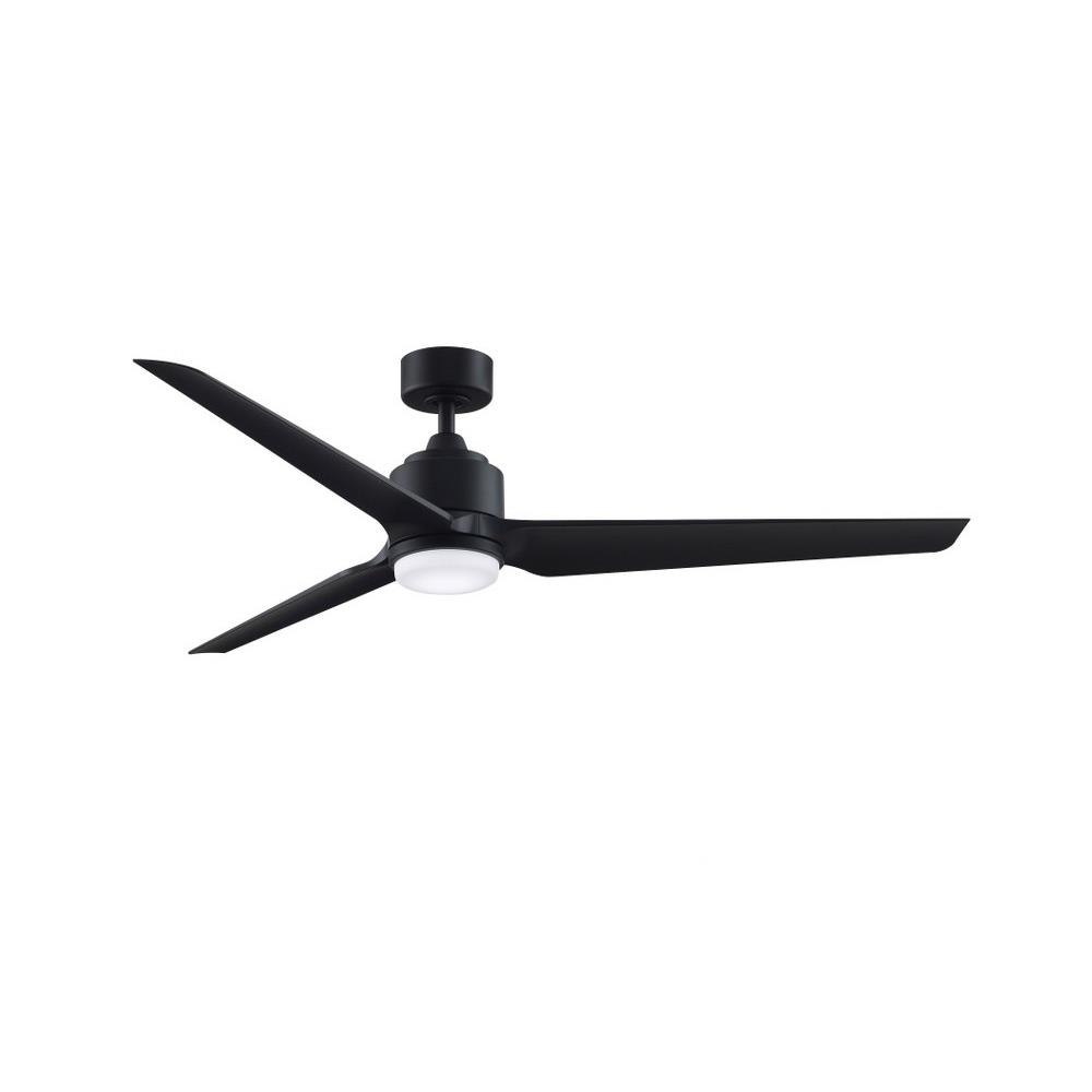 Fanimation TriAire Custom 64-in Black LED Indoor/Outdoor Smart Ceiling Fan with Remote (3-Blade)