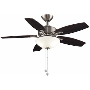 Aire Deluxe 5 Blade Ceiling Fan with Pull Chain Control and Includes Light Kit - 44 Inches Wide by 16.85 Inches High