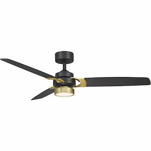 Amped - 3 Blade Ceiling Fan with Light Kit-12.89 Inches Tall and 52 Inches Wide
