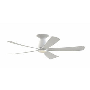 Kute - 5 Blade Flush Ceiling Fan with Light Kit-15.94 Inches Tall and 52 Inches Wide - 1278440
