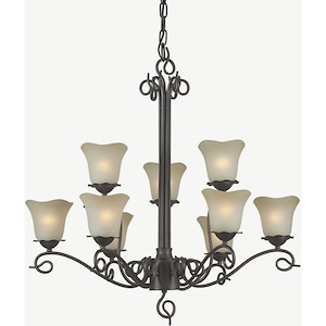 Sutter - 9 Light Chandelier-30 Inches Tall and 32 Inches Wide