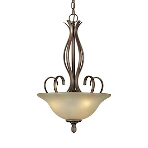 Mac - 3 Light Bowl Pendant-25 Inches Tall and 16 Inches Wide