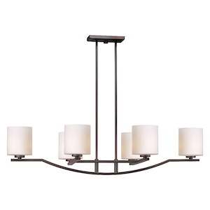 Page - 6 Light Oval Chandelier In Transitional Style-9.25 Inches Tall and 41 Inches Wide