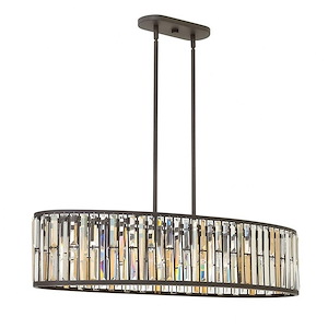 Gemma-Six Light Stem Hung Linear Foyer-45 Inches Wide by 10.25 Inches Tall