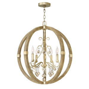 Abingdon-Four Light Foyer-24.25 Inches Wide by 26 Inches Tall