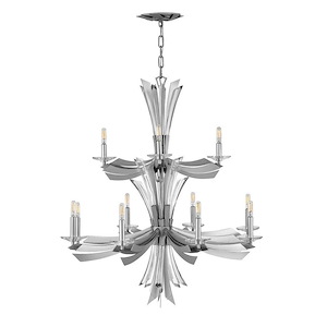 Vida-Twelve Light 2-Tier Chandelier-34 Inches Wide by 37.25 Inches Tall - 820390