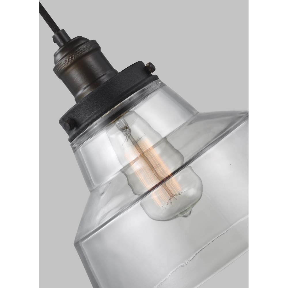 Visual Comfort Studio Collection P1348PAGB DWZ Feiss Lighting Baskin Pendant 1 Light in Modern Style 10 Inch Wide by 10.38 Inch High