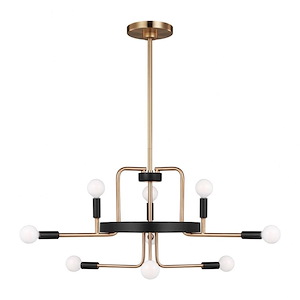 Sea Gull Lighting-Royce-9 Light Chandelier In Contemporary and Modern Style-12.5 Inch Tall and 32.5 Inch Wide