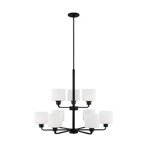 Canfield-9 Light Chandelier In Modern Style-26 Inch Tall and 31.38 Inch Wide - 1118481