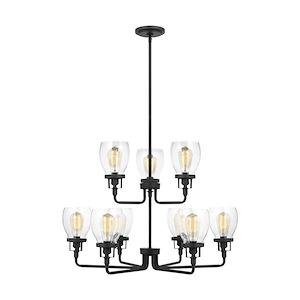 Belton - 9 Light Up Chandelier-22 Inches Tall and 32 Inches Wide - 1327796