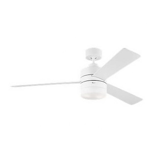 Monte Carlo Fans-Era-3 Blade Ceiling Fan with Light Kit In Modern Style-15 Inch Tall and 52 Inch Wide