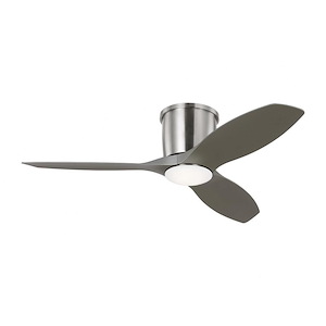 Titus - 3 Blade Hugger Ceiling Fan with Light Kit In Modern Style-9.8 Inches Tall and 44 Inches Wide