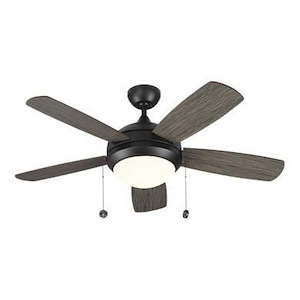 Monte Carlo Fans-Discus Classic II-5 Blade Ceiling Fan with Pull Chain Control and Includes Light Kit in Modern Style-44 Inch Wide by 17.1 Inch High