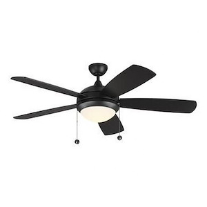 Monte Carlo Fans-Discus Classic-5 Blade Ceiling Fan with Pull Chain Control and Includes Light Kit in Modern Style-52 Inch Wide by 15.1 Inch High