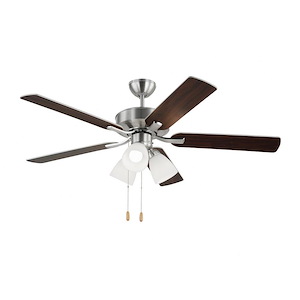Linden - 5 Blade Dual Mount Ceiling Fan with Light Kit-19.3 Inches Tall and 52 Inches Wide