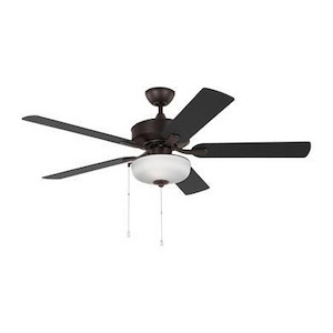 Monte Carlo Fans-Linden-5 Blade Outdoor Ceiling Fan with Light Kit In Traditional Style-17.8 Inch Tall and 52 Inch Wide
