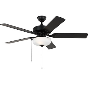 Linden-5 Blade Outdoor Ceiling Fan with Light Kit In Traditional Style-17.8 Inch Tall and 52 Inch Wide - 1214143