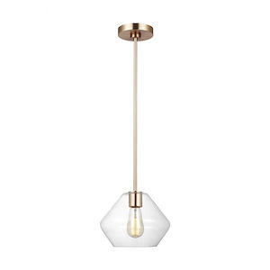 Sea Gull Lighting-Jett-1 Light Pendant In Transitional Style-8.25 Inch Tall and 10 Inch Wide